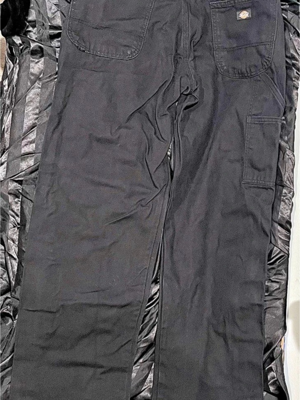 Dickies Black Duck Carpenter Pants Relaxed Fit -hammer loop cutoff 30x32